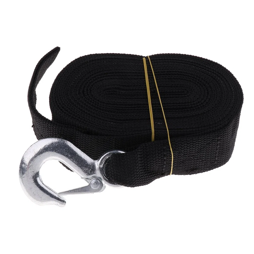 Sharplace - Cinghia in nylon di ricambio per rimorchio, verricello per barca, da 7 m, con gancio resistente