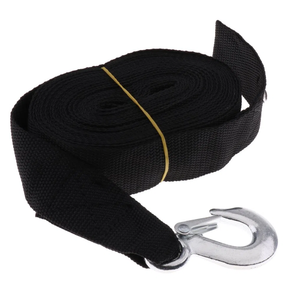 Sharplace - Cinghia in nylon di ricambio per rimorchio, verricello per barca, da 7 m, con gancio resistente