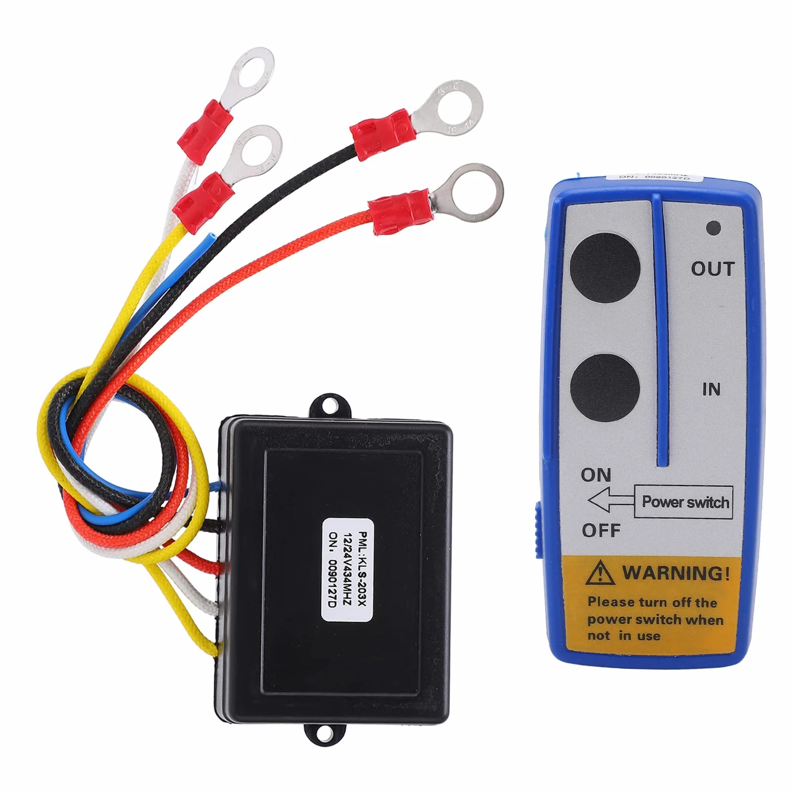 Interruttore Portatile Telecomando Verricello Ancora,12v 24v 75 Piedi Distanza Di Controllo Funzionamento Semplice Verricello Kit Telecomando Wireless Con Ricevitore Per Camion Jeep Atv Suv Blu