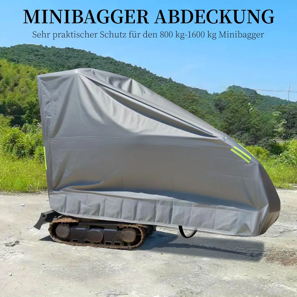 Copertura completa impermeabile e protettiva per mini escavatore, antigraffio, resistente ai raggi UV, 800-1600 kg