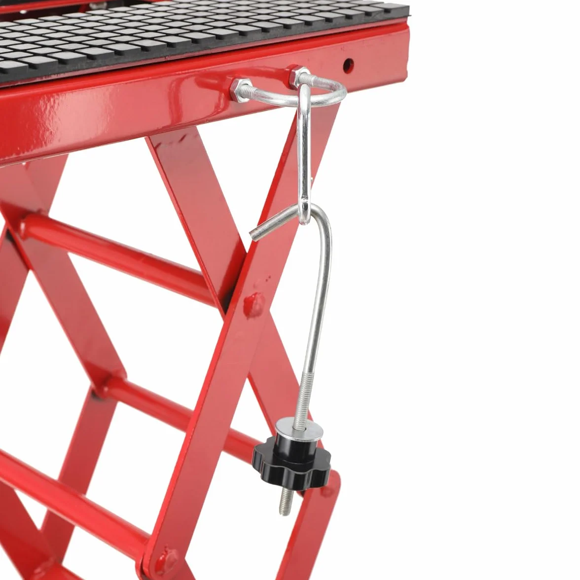 Ponte Sollevatore Moto con capacità 200 kg, Sollevamento da 350 a 905 mm, Cavalletto Idraulico Alzamoto per Moto da Cross, Stabilità e Sicurezza Garantita