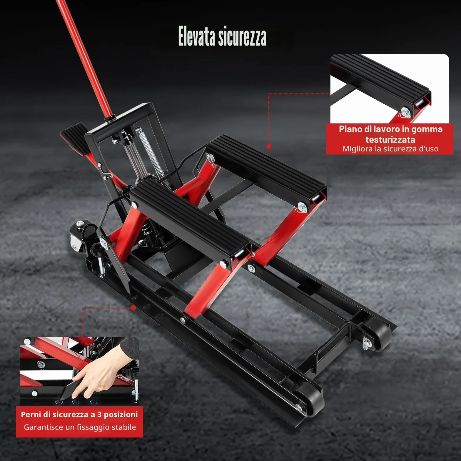 Sollevatore Idraulico per Moto 680 kg Pieghevole