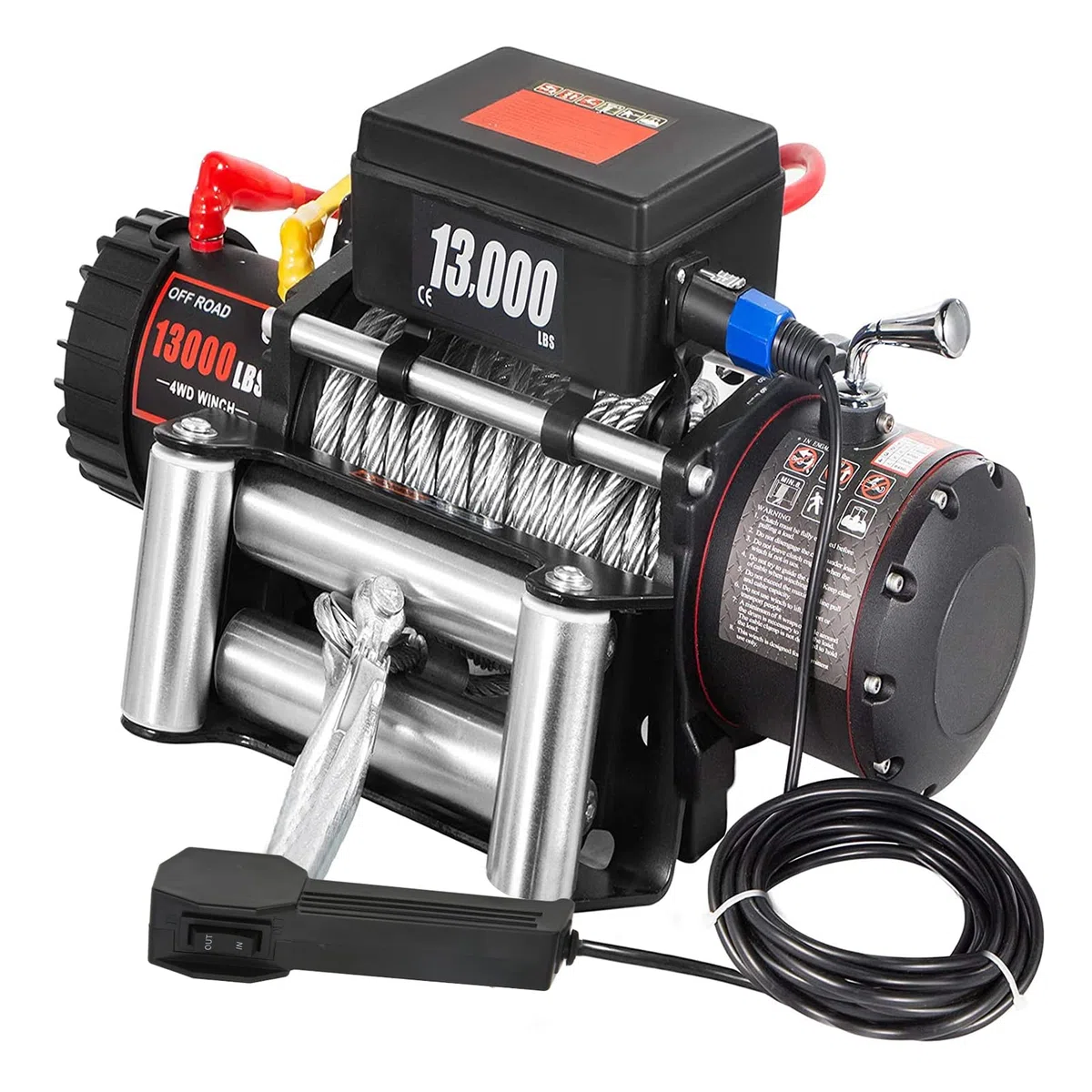 EVGATSAUTO Interruttore di Comando per Verricello, Telecomando per Verricello Elettrico 12 V con Cavo 9 Piedi Manuale Elettrico Impermeabile per ATV UTV in Plastica