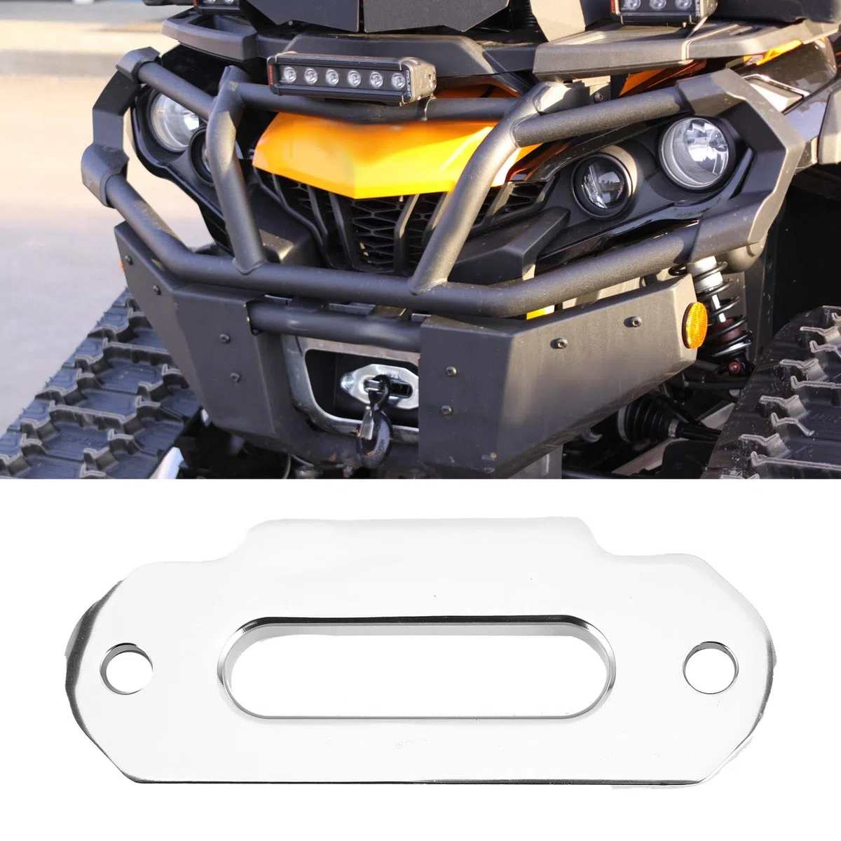 Aramox Guida Verricello Passacavo in Alluminio per Fune Sintetica 2500-4000 Libbre con Passo 124 mm, Accessorio Offroad