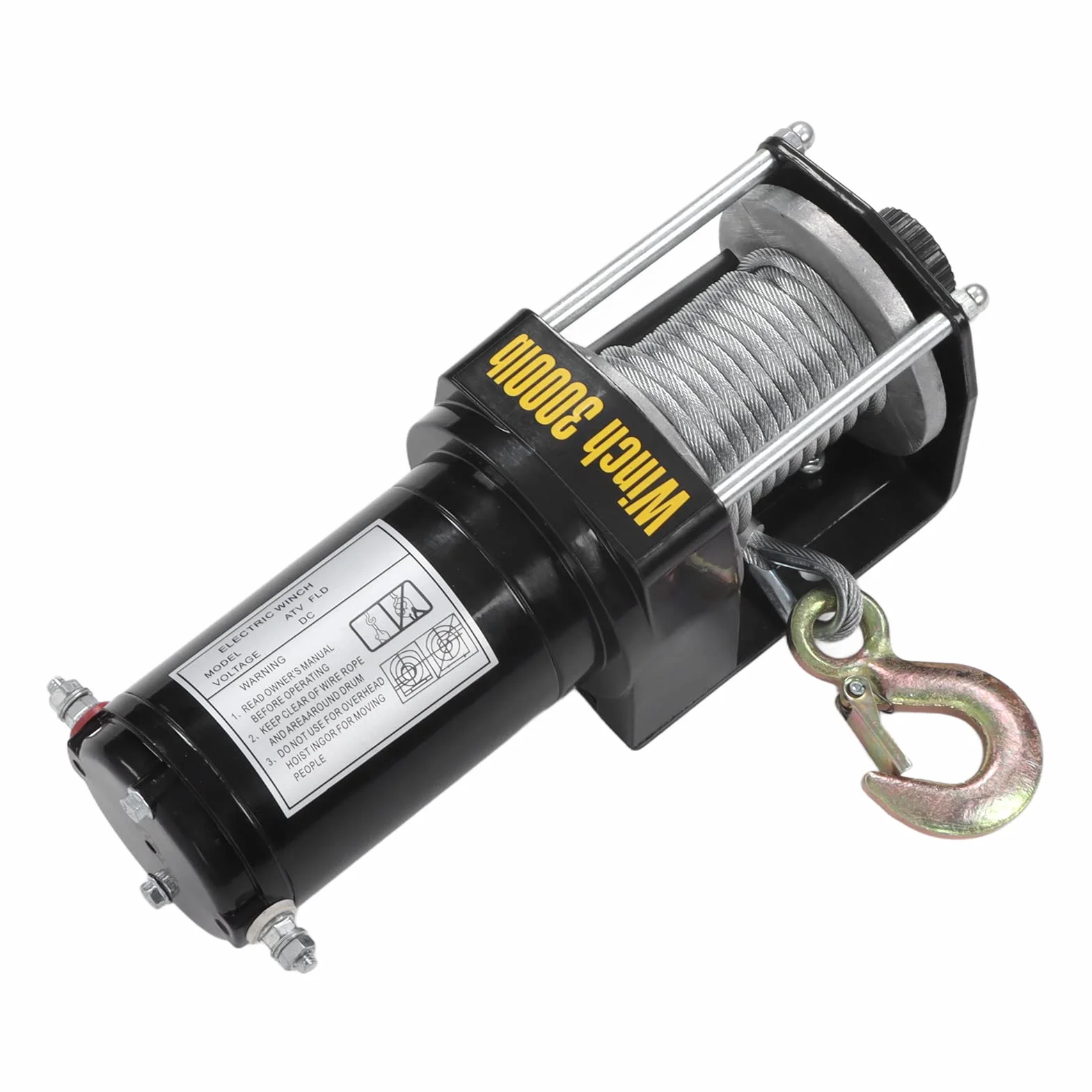 Verricello elettrico 24V, Kit verricello elettrico a bassa generazione di calore Resistente all'usura Maggiore resistenza alla trazione Non ruggine per ATV Sollevamento e sollevamento