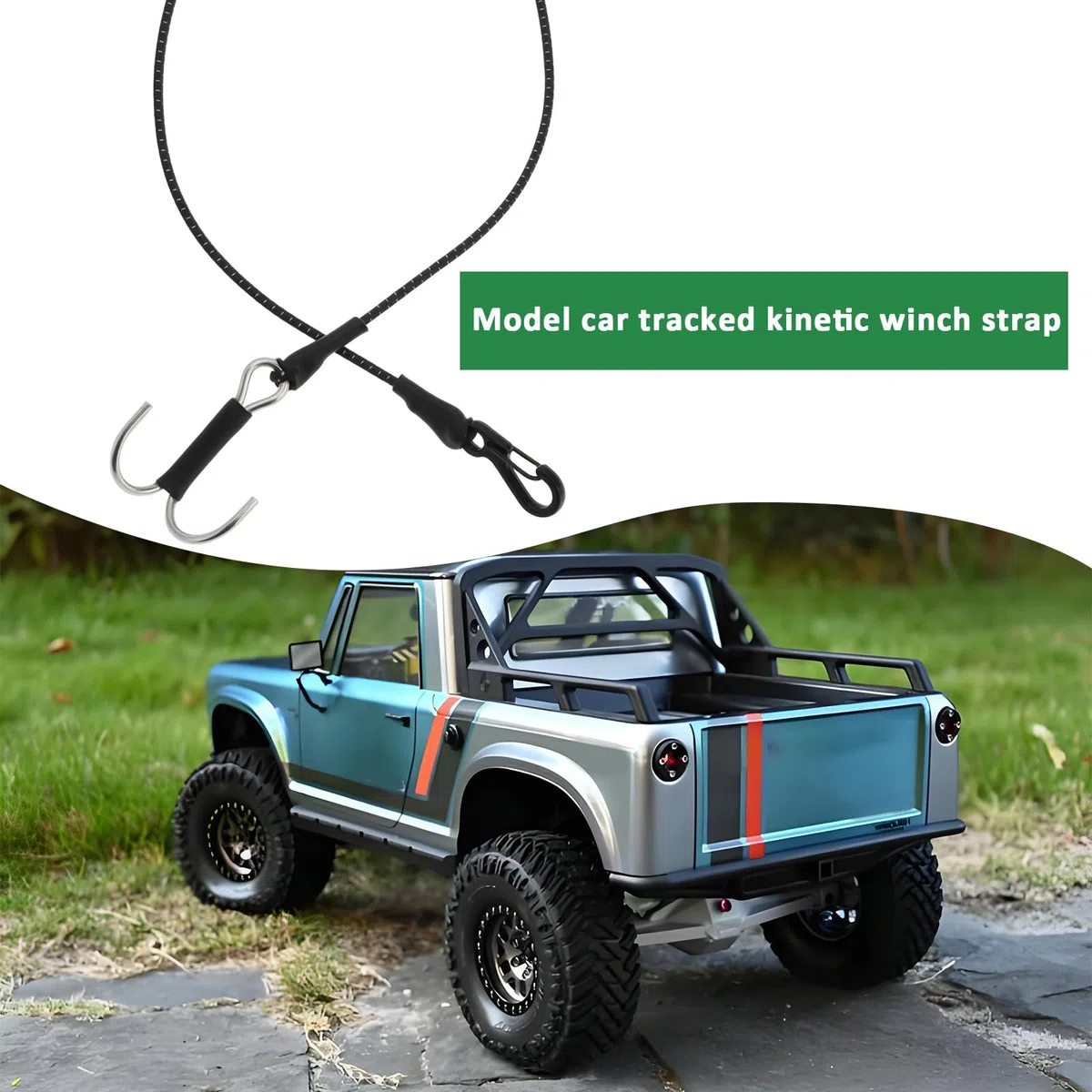 2 Pezzi Cinghia Verricello Cinetico RC Crawler Compatibile Con LCG 1/8 1/10 Telaio Compatibile Con Axial SCX10 I II