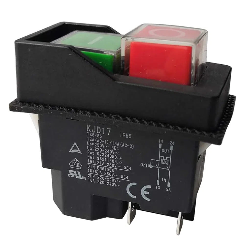 Interruttori elettromagnetici a pulsante interruttori per attrezzi da giardino KJD17 220 V 4 pin -terminali