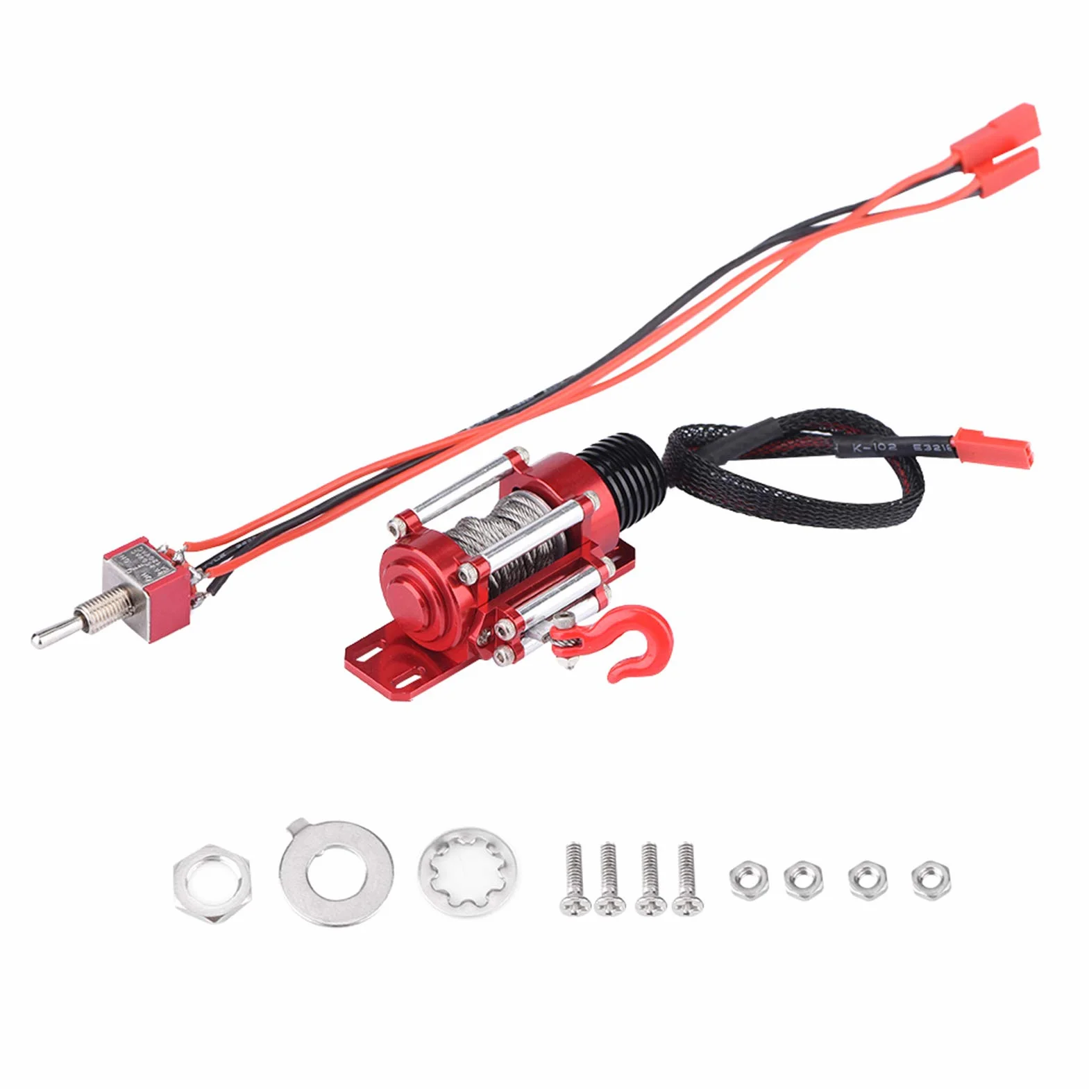 DAUERHAFT Verricello Elettrico in Nylon con Filo Metallico con Lavorazione CNC di precisione per Auto RC 1/10 SCX10 D90 D110 TF2 KM2