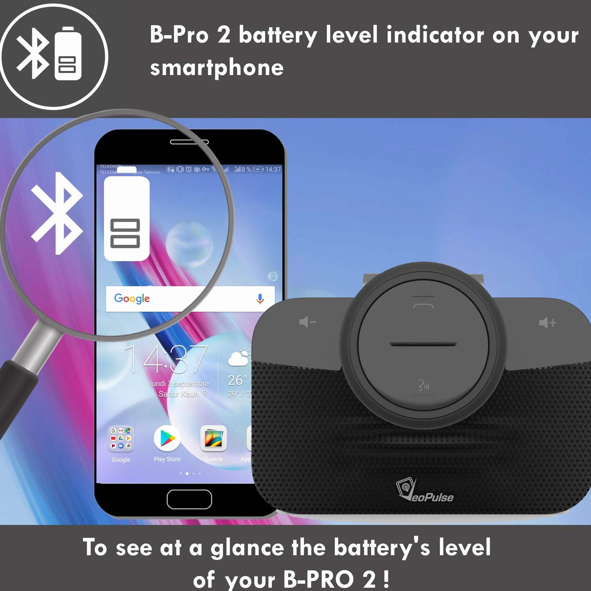 B-PRO 2 Kit Vivavoce per Auto Bluetooth con Accensione e Connessione Automatica per telefonare in Sicurezza e legalità al Volante