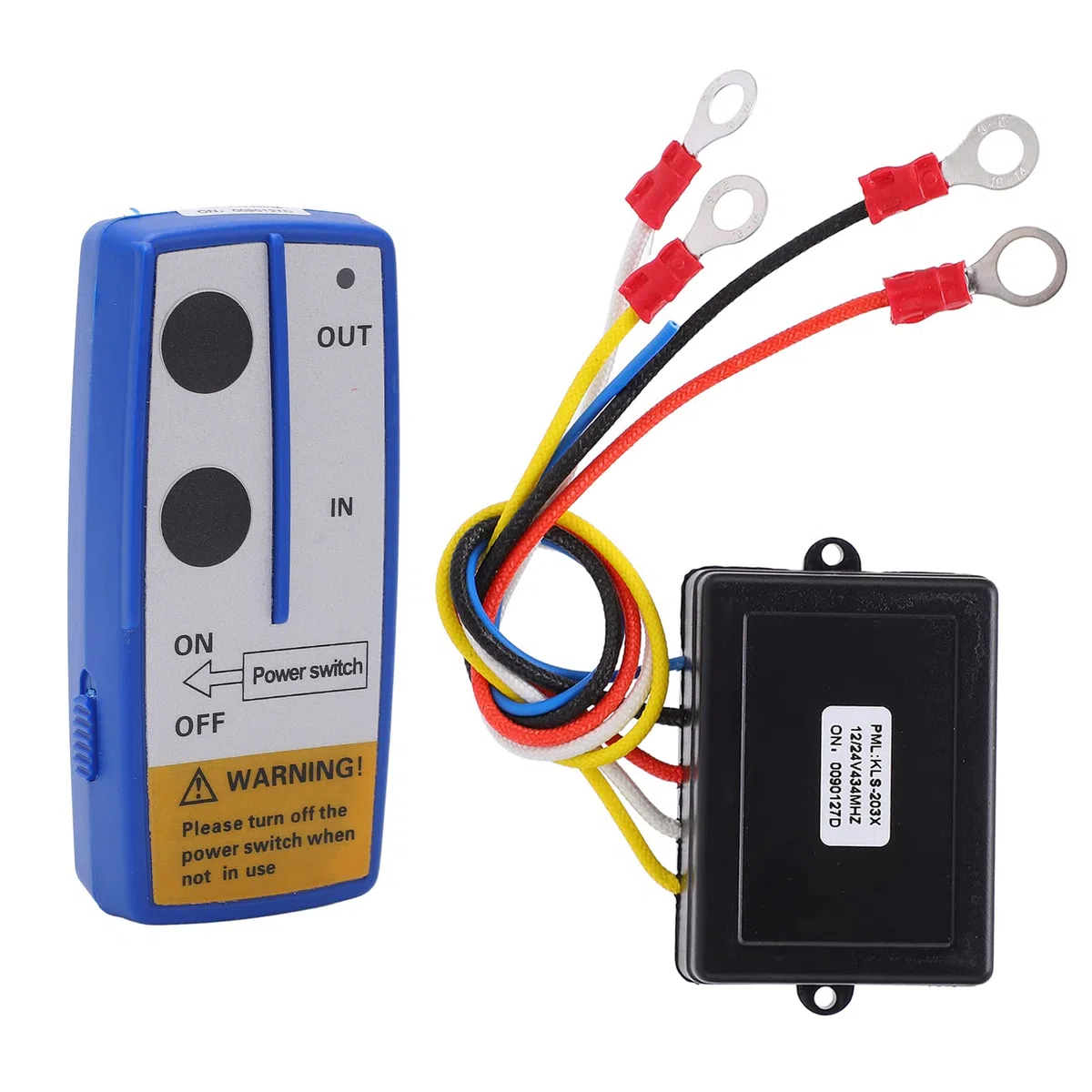Interruttore Portatile Telecomando Verricello Ancora,12v 24v 75 Piedi Distanza Di Controllo Funzionamento Semplice Verricello Kit Telecomando Wireless Con Ricevitore Per Camion Jeep Atv Suv Blu