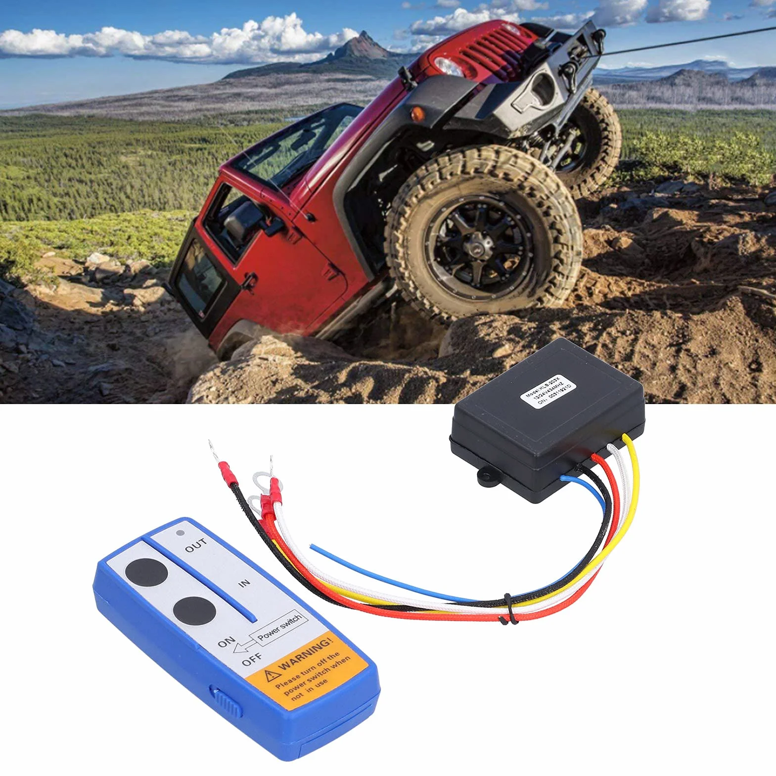 Telecomando per Rimorchio Ribaltabile, Kit Telecomando per Verricello Batteria Alcalina 150 MAh per SUV