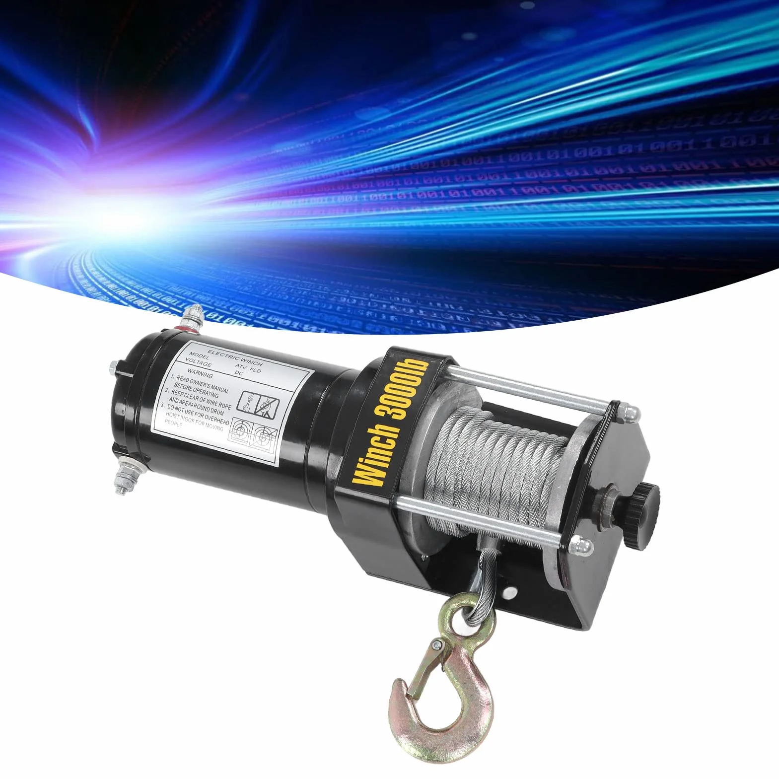 Verricello elettrico 24V, Kit verricello elettrico a bassa generazione di calore Resistente all'usura Maggiore resistenza alla trazione Non ruggine per ATV Sollevamento e sollevamento