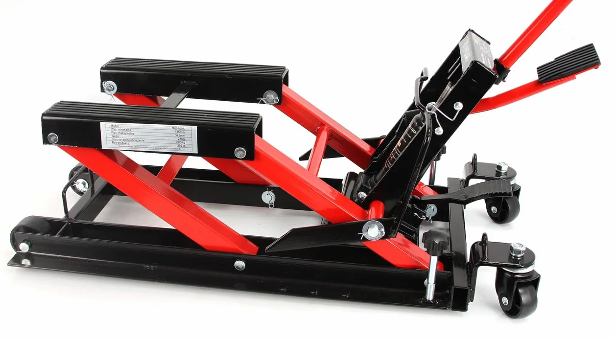 Sollevatore Idraulico 680 kg Ruote Sollevamento 12-38 cm per Moto Quad Veicoli Fuoristrada