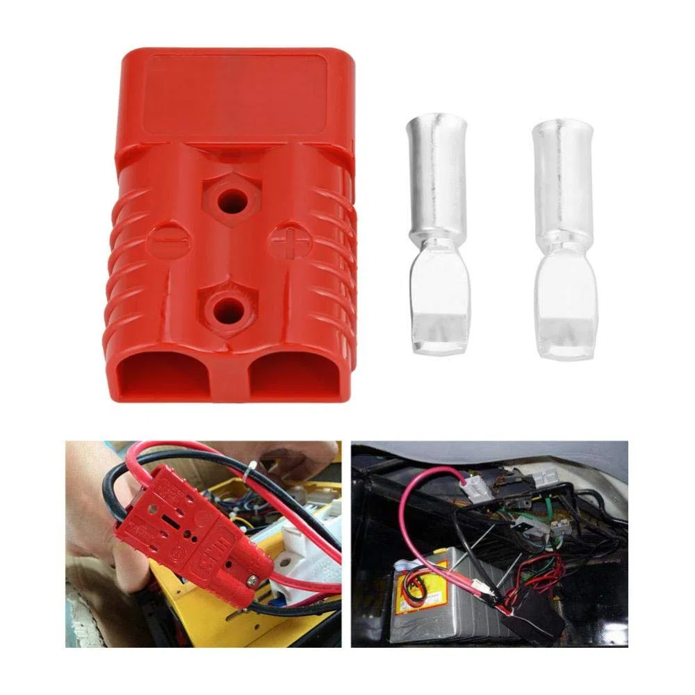 Connettore ad alta corrente, 2 pezzi 175A 600V Batteria rossa Spina a connessione rapida Spina connettore verricello con 4 accessori