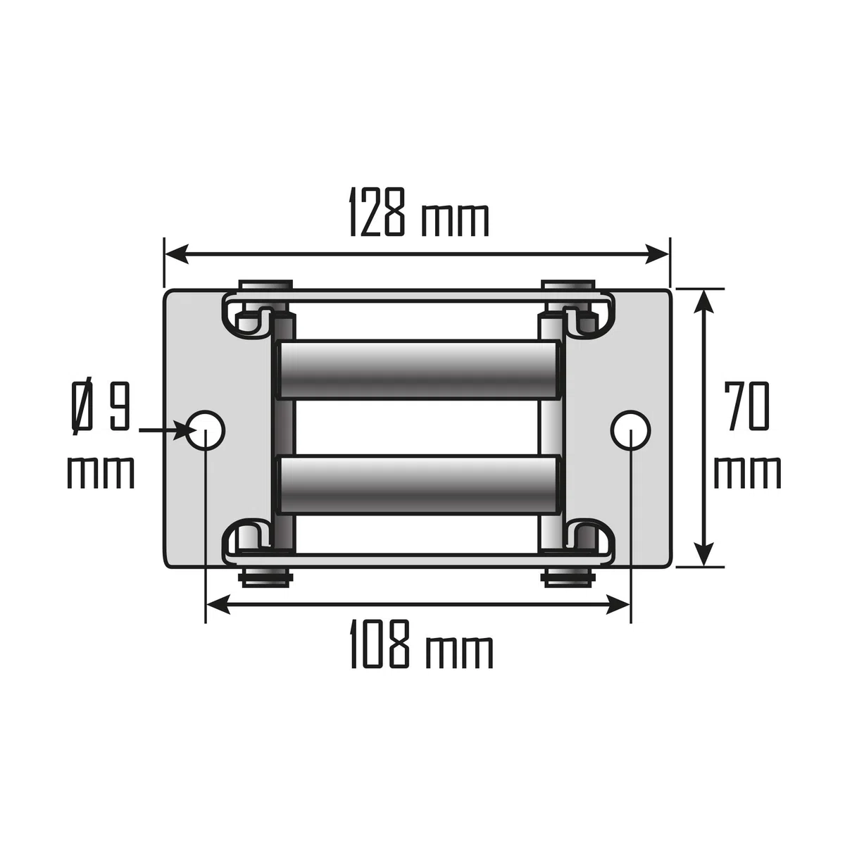 Ribimex PE12VGD Guida Cavo a Rulli