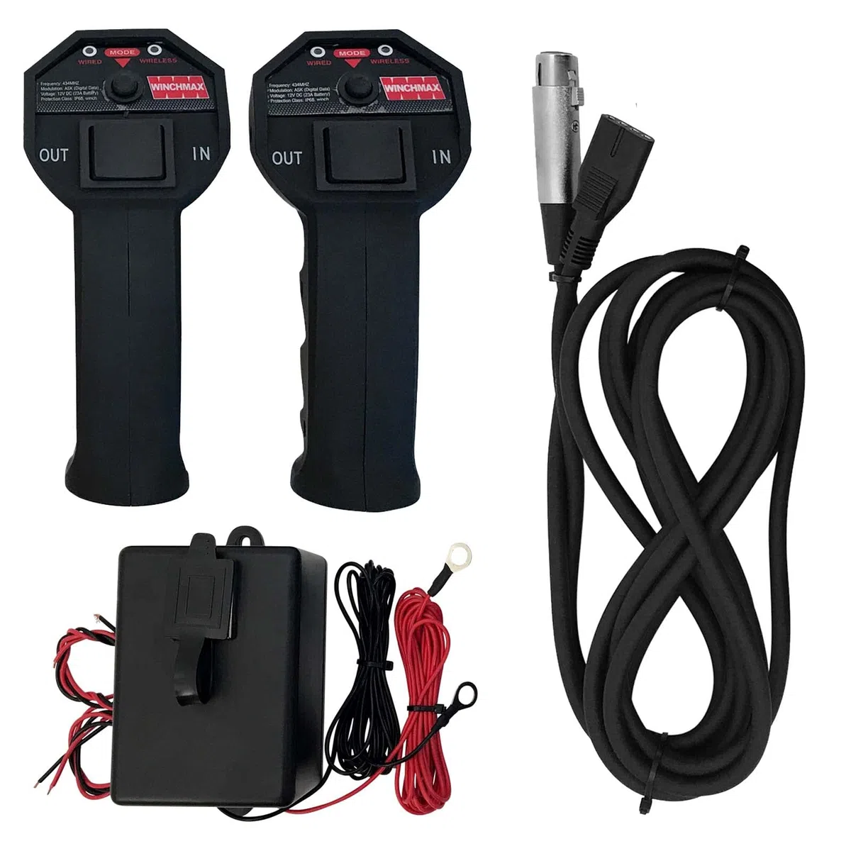 WINCHMAX. Kit di installazione per verricello idraulico. Valvola, tubi flessibili, apparato di controllo. Telecomando wireless 12 V.