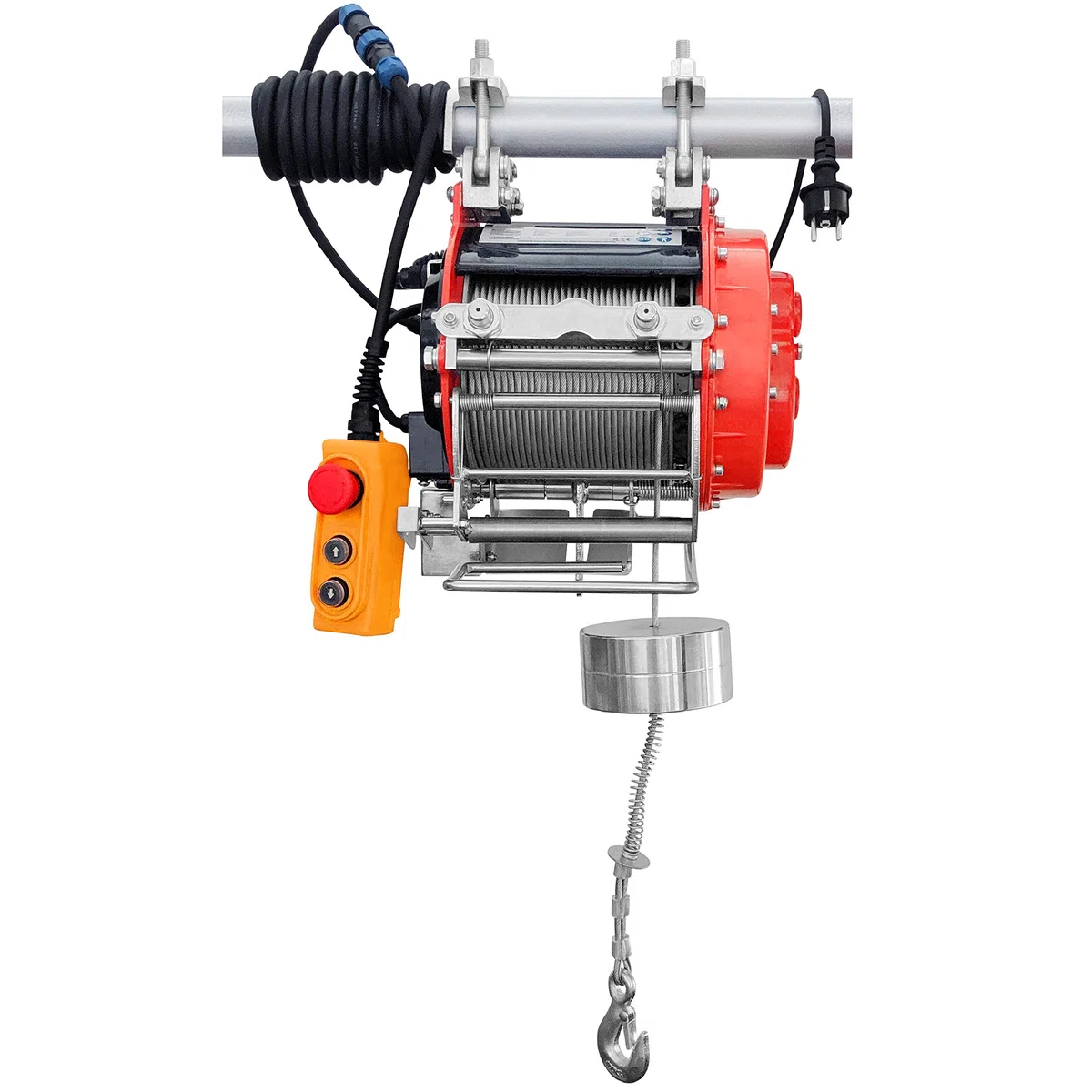 CROSSFER - Verricello elettrico HXS-800YT, portata 800 kg, corda in acciaio extra lunga 32 metri, telecomando con cavo di comando da 5 m, freno automatico e spegnimento finale
