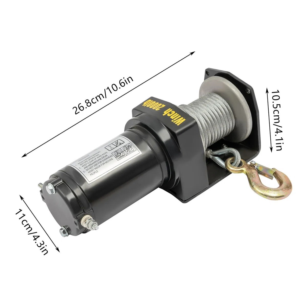 Verricello elettrico, sollevatore a fune, 0,4 KW, verricello motore con telecomando, altezza di sollevamento 6 m, portata orizzontale 900 kg, portata verticale 200 kg