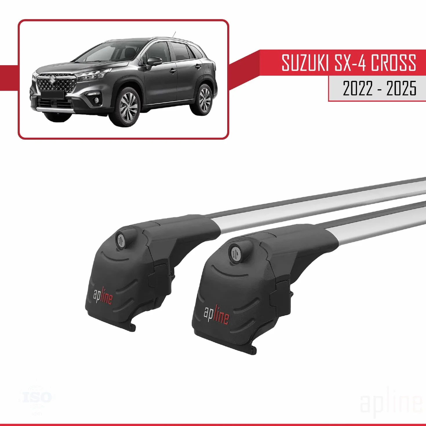 Compatibile con Suzuki SX4 S-Cross 4 (JYB) 2022-2026 Modello ACE-2 Barre Tetto Portapacchi Auto Barre Portatutto Grigio Alluminio 2 Barre