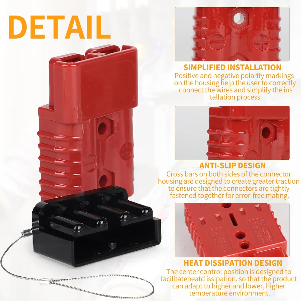 DBREAKS 4 Pezzi Batteria a Connessione Rapida, 175A Spina Cavo Terminale Batteria Alimentazione, Rosso Connettore di Batteria, Connettore Batteria a Connessione Rapida di Cablaggio per Auto