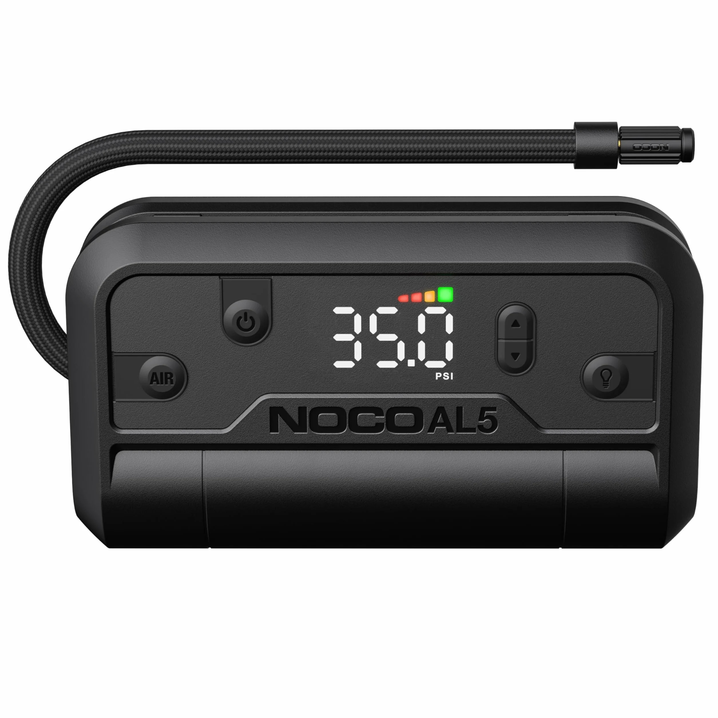 NOCO Air AL5: Gonfiatore per Pneumatici Senza Fili da 5A – Compressore d’Aria Portatile a Batteria – Portata 17 SLPM, da 0 a 40 PSI in 7 Minuti – Manometro Digitale + Spegnimento Automatico