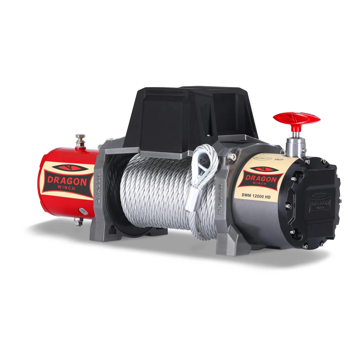 DRAGON WINCH - Verricello Elettrico 24V Maverick 12000 lbs / 5443 kg Cavo in Acciaio 20m Verricello per Auto e Carro Attrezzi incluso telecomando senza fili + argano accessori | Impermeabile IP67