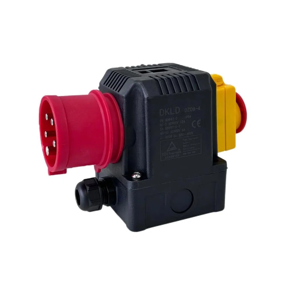 Trade-Shop Combinazione interruttore spina DZ08-4 400V compatibile con Güde 1845-02001, compatibile con KEDU KOA2-YD/con sportello di emergenza