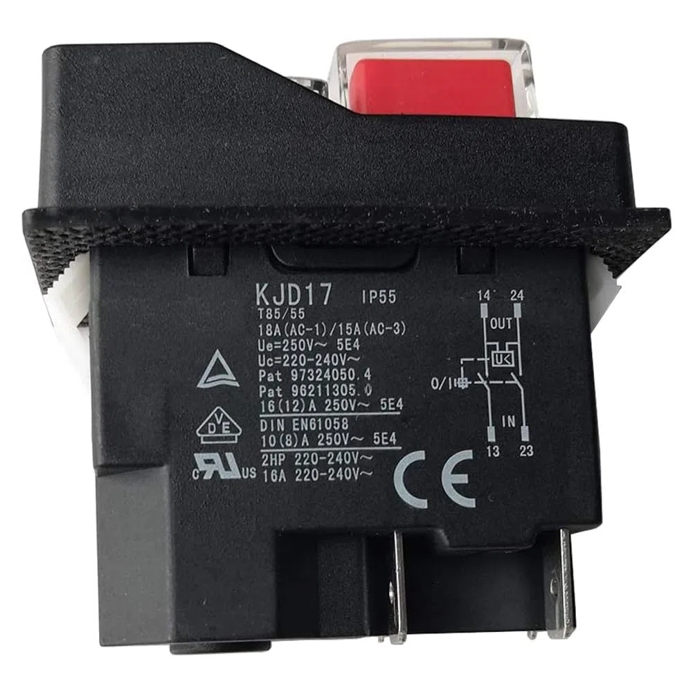 Interruttori elettromagnetici a pulsante interruttori per attrezzi da giardino KJD17 220 V 4 pin -terminali