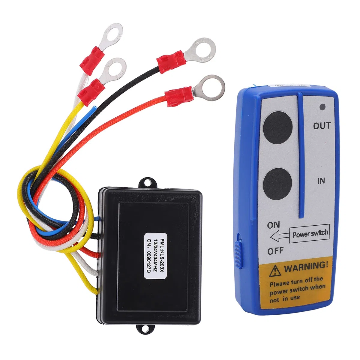 Tbest Kit Telecomando per Verricello Wireless, Kit Interruttore Telecomando Wireless per Verricello Universale con Ricevitore 12V 24V per Camion ATV SUV(Blu)