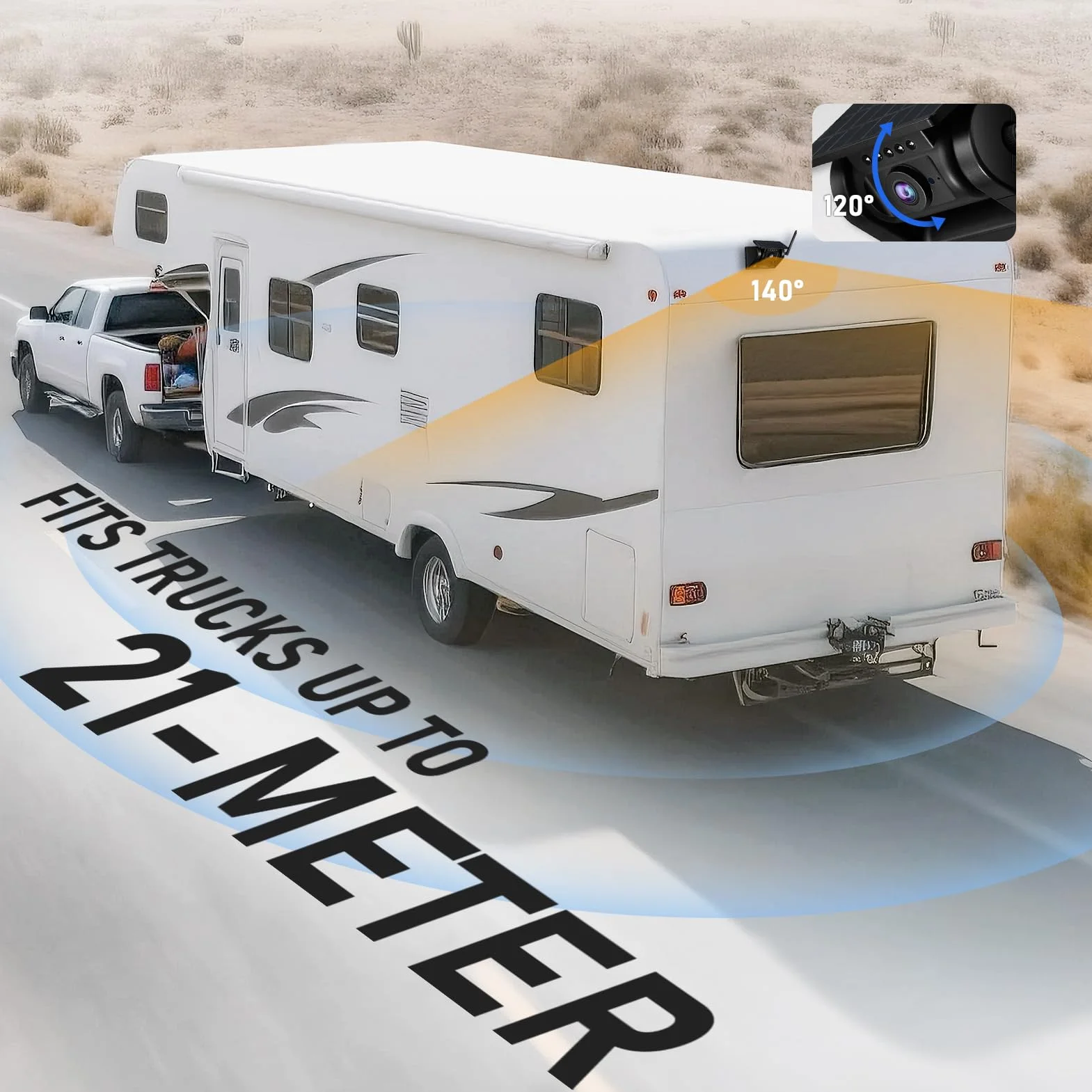 URVOLAX Telecamera auto retromarcia wireless E Apple CarPlay/Android Auto portatile da 7 pollici, Batteria 10.000mAh con Solare, Visione Notturna Impermeabile per Camion,Camper (Primo Dell'Industria)