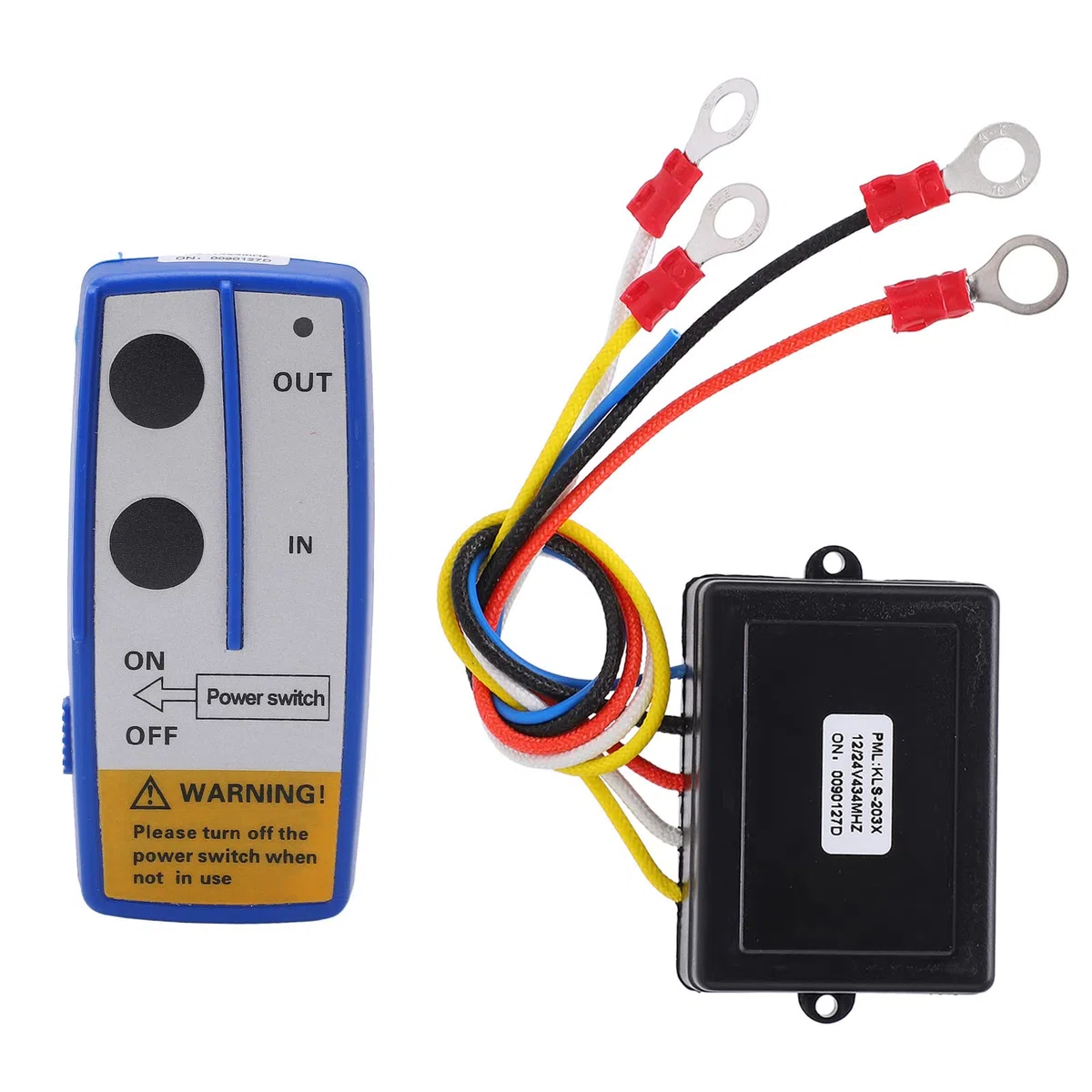 Tbest Kit Telecomando per Verricello Wireless, Kit Interruttore Telecomando Wireless per Verricello Universale con Ricevitore 12V 24V per Camion ATV SUV(Blu)