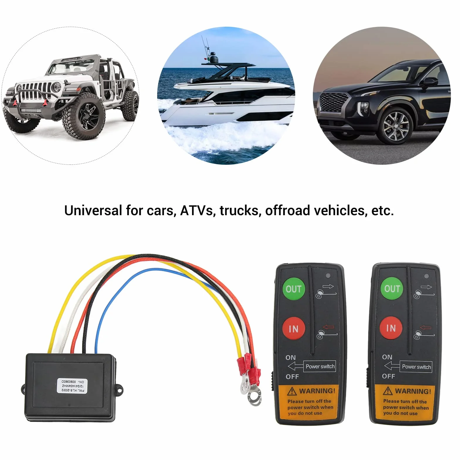 KIMISS 2pcs Kit Telecomando Verricello Wireless 12V Interruttore di Recupero Universale per Camion ATV SUV 75ft Gamma 12V 24V Alta sensibilità