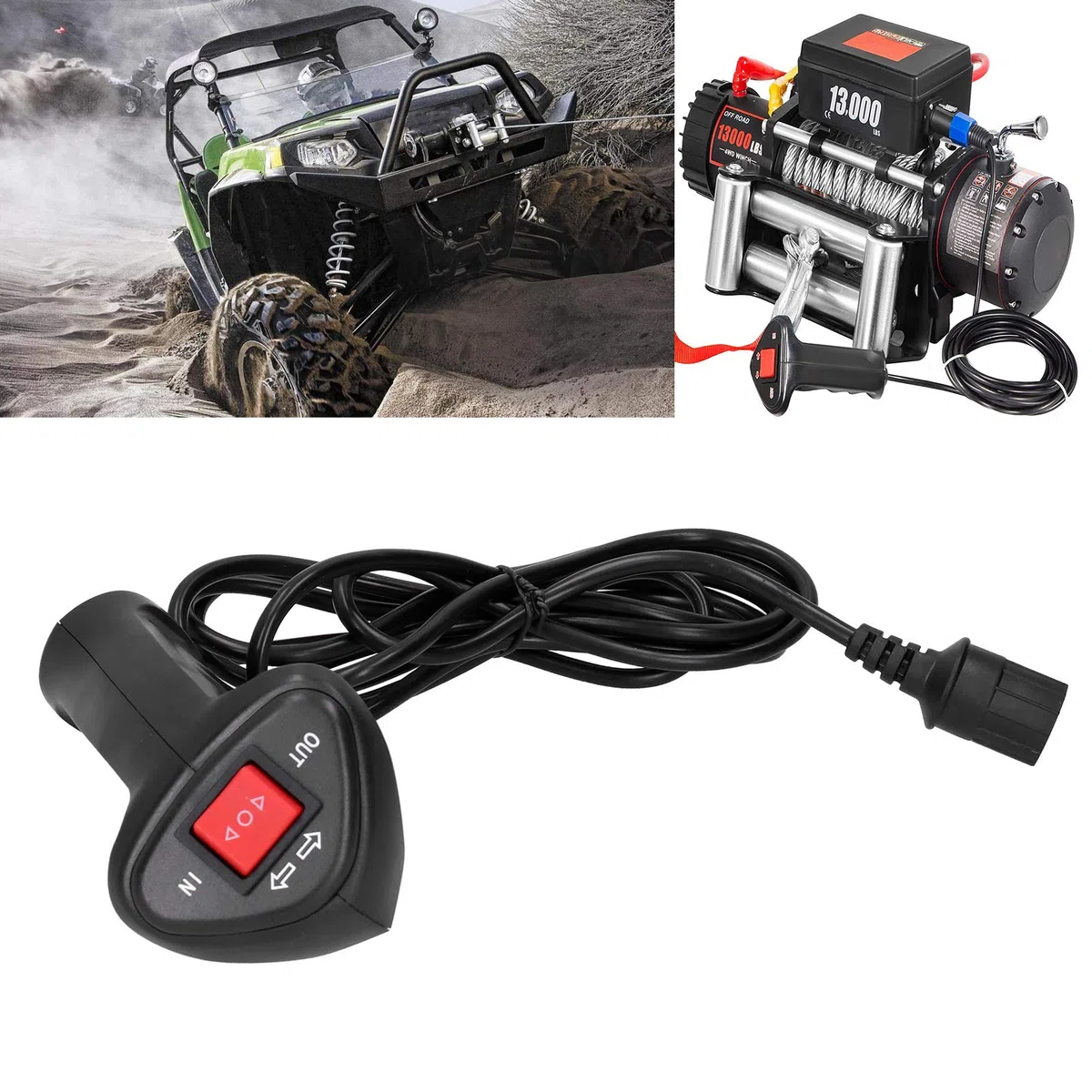 Controller per verricello,KIMISS winch remote control systems in plastica telecomando elettrico accessorio universale per veicoli fuoristrada