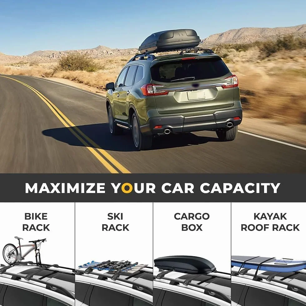 Alluminio, 2 Pezzi Portapacchi per Auto, Barre Trasversali Ringhiera, Portapacchi, Portapacchi Bici con Serratura, Binari Supporto Accessori da Viaggio, Per Fo-rd Ecosport 2013-2020,Bla-ck