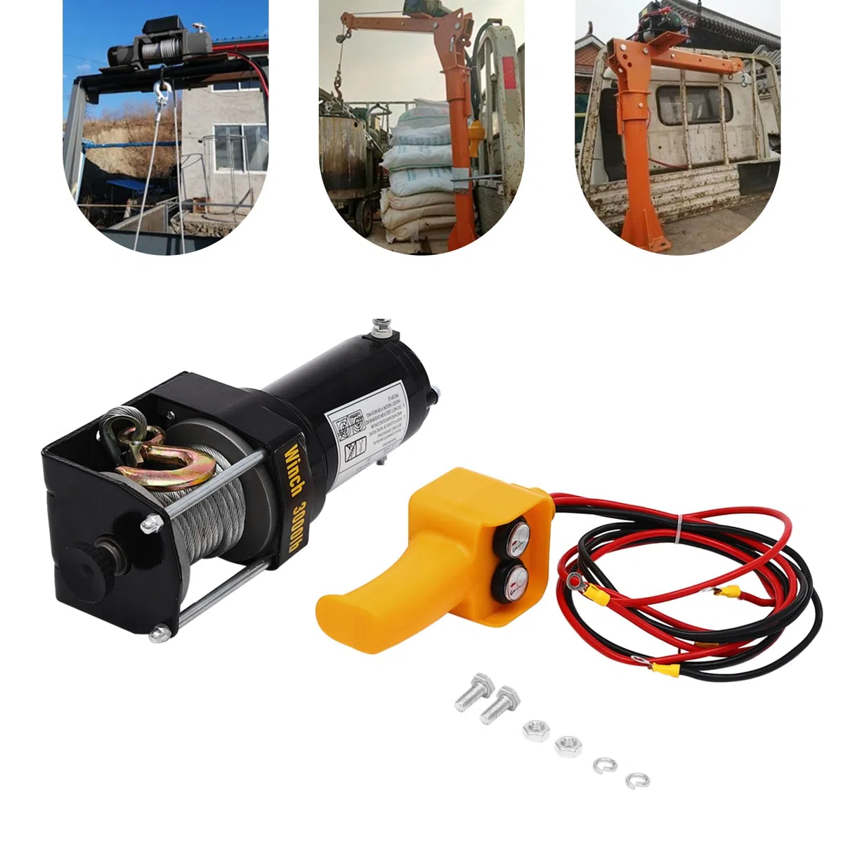 3000LBS, verricello elettrico potente, 12 V, con controllo cablato, per veicoli fuoristrada e operazioni di salvataggio, IP54, impermeabile