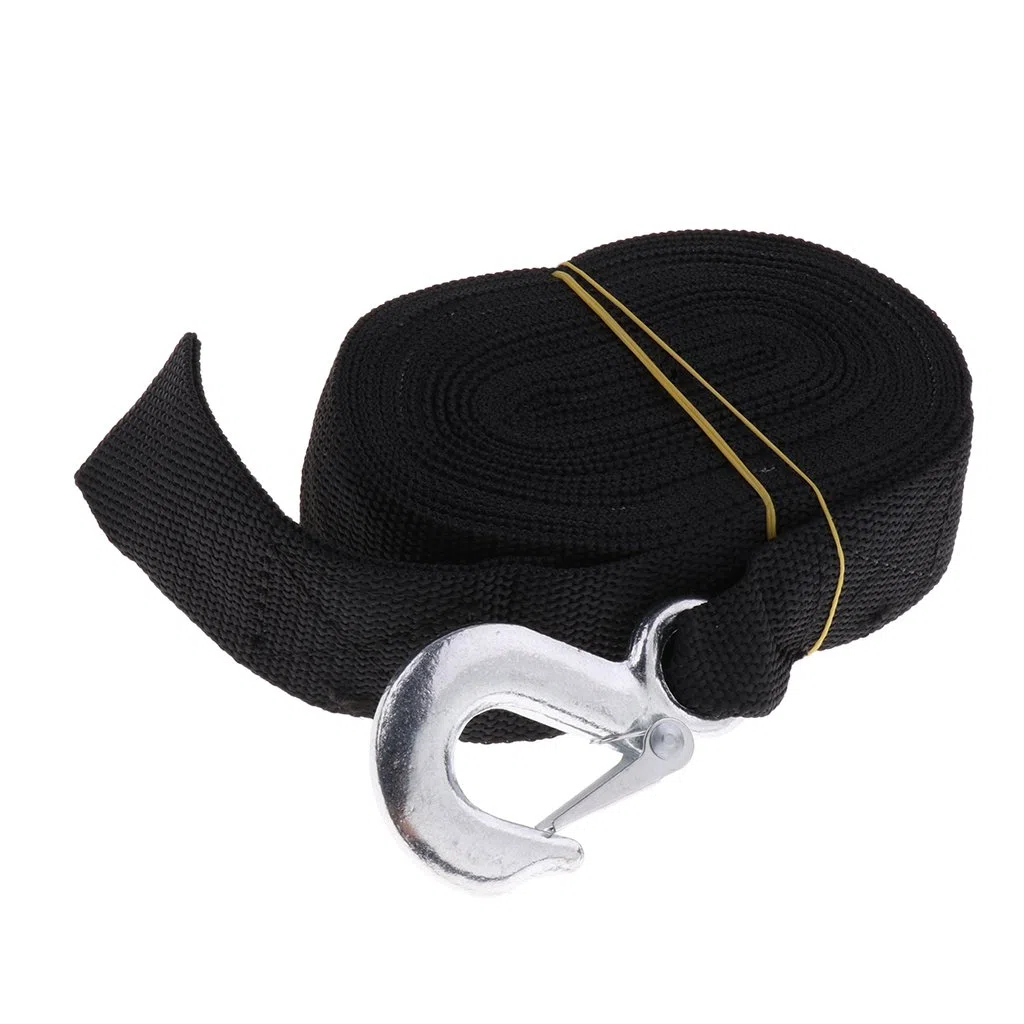 Sharplace - Cinghia in nylon di ricambio per rimorchio, verricello per barca, da 7 m, con gancio resistente