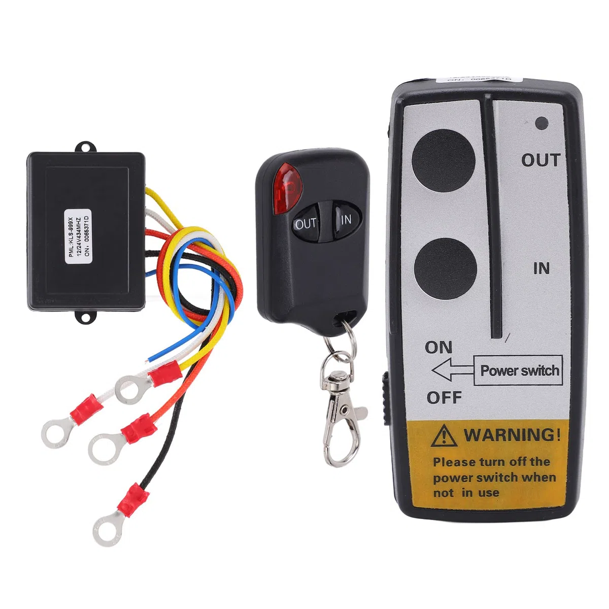 flexman Kit Telecomando per Verricello Senza Fili, DC12V 24V 75Ft Controller Interruttore Portatile Universale a Lungo Raggio con Ricevitore O Demolitori per Camion SUV RV