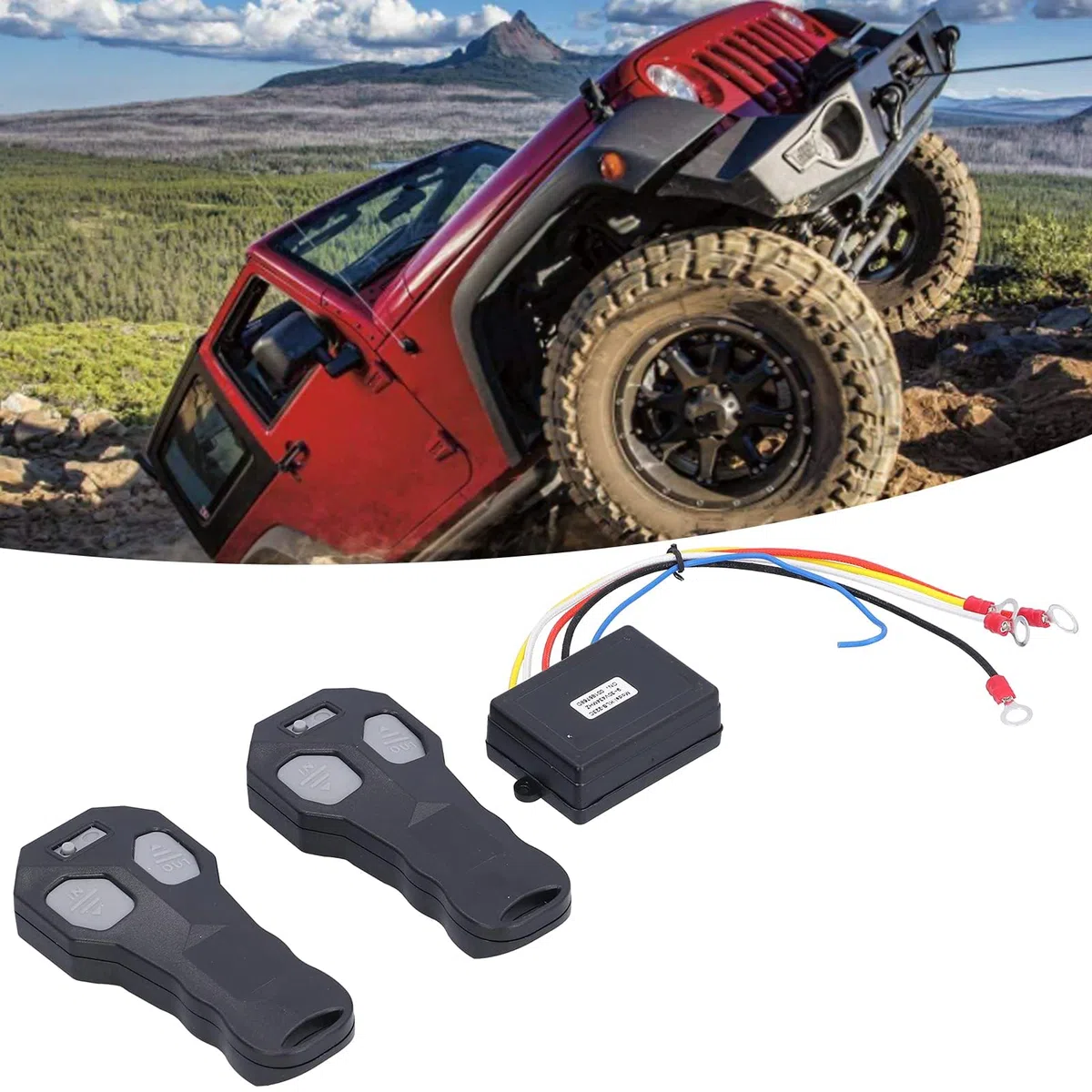 Kit Telecomando Wireless per Verricello 12V, 2 Telecomandi con Batteria, per Auto Camion ATV