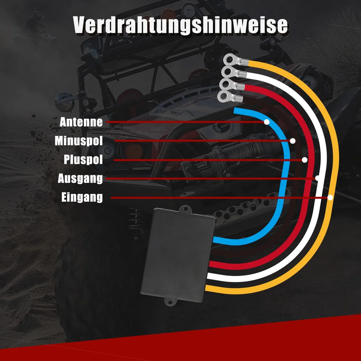 Kit di controllo remoto per verricello senza fili, portata di 2,3 Km, universale, ad alta sensibilità, adatto per auto, camion ATV, 12 V 24 V