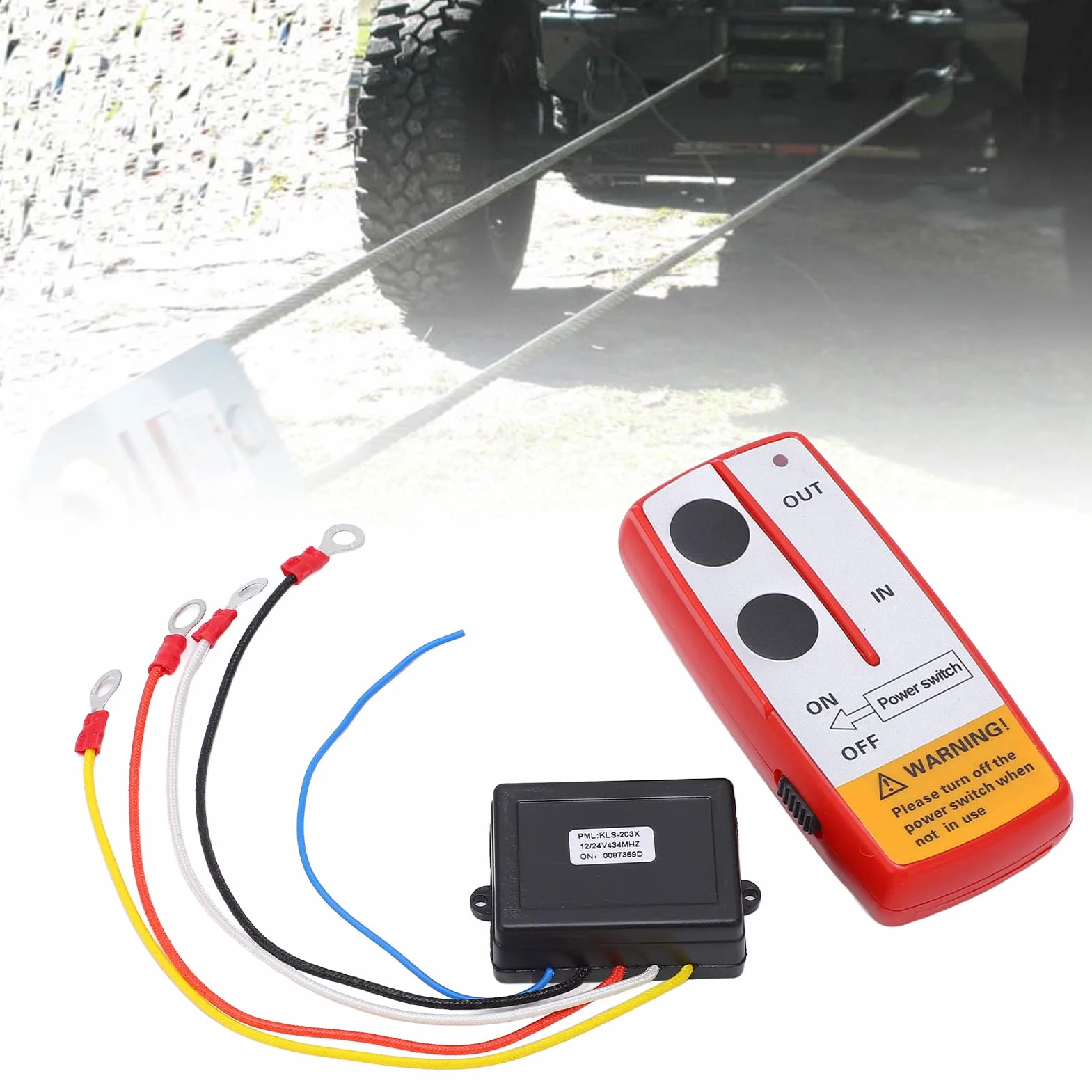 Interruttore Portatile,12v 24v 75 Piedi Distanza Di Controllo Heavy Duty Funzionamento Semplice Verricello Kit Telecomando Wireless Portatile Con Ricevitore Per Camion Jeep Atv Suv Rosso