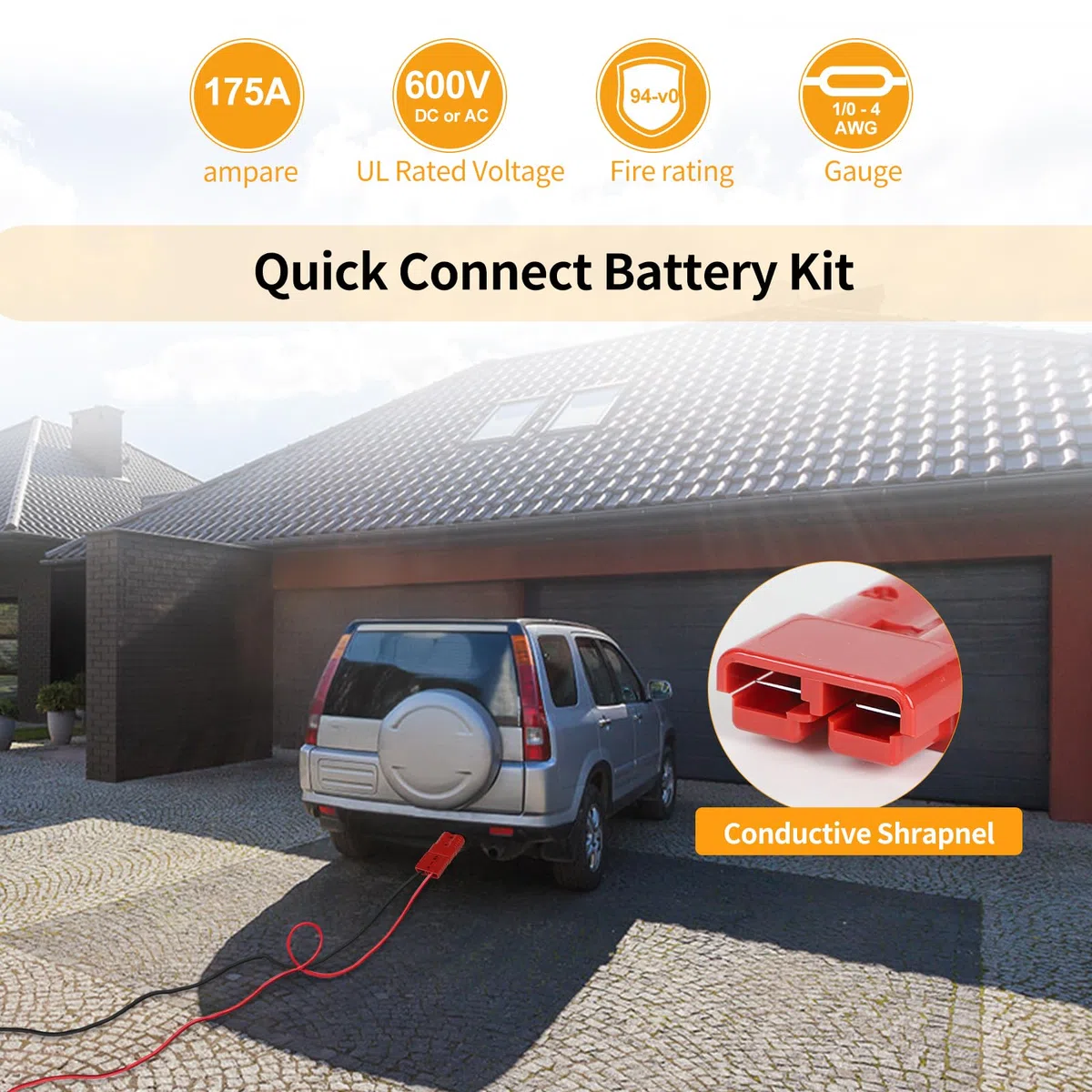 DBREAKS 4 Pezzi Batteria a Connessione Rapida, 175A Spina Cavo Terminale Batteria Alimentazione, Rosso Connettore di Batteria, Connettore Batteria a Connessione Rapida di Cablaggio per Auto