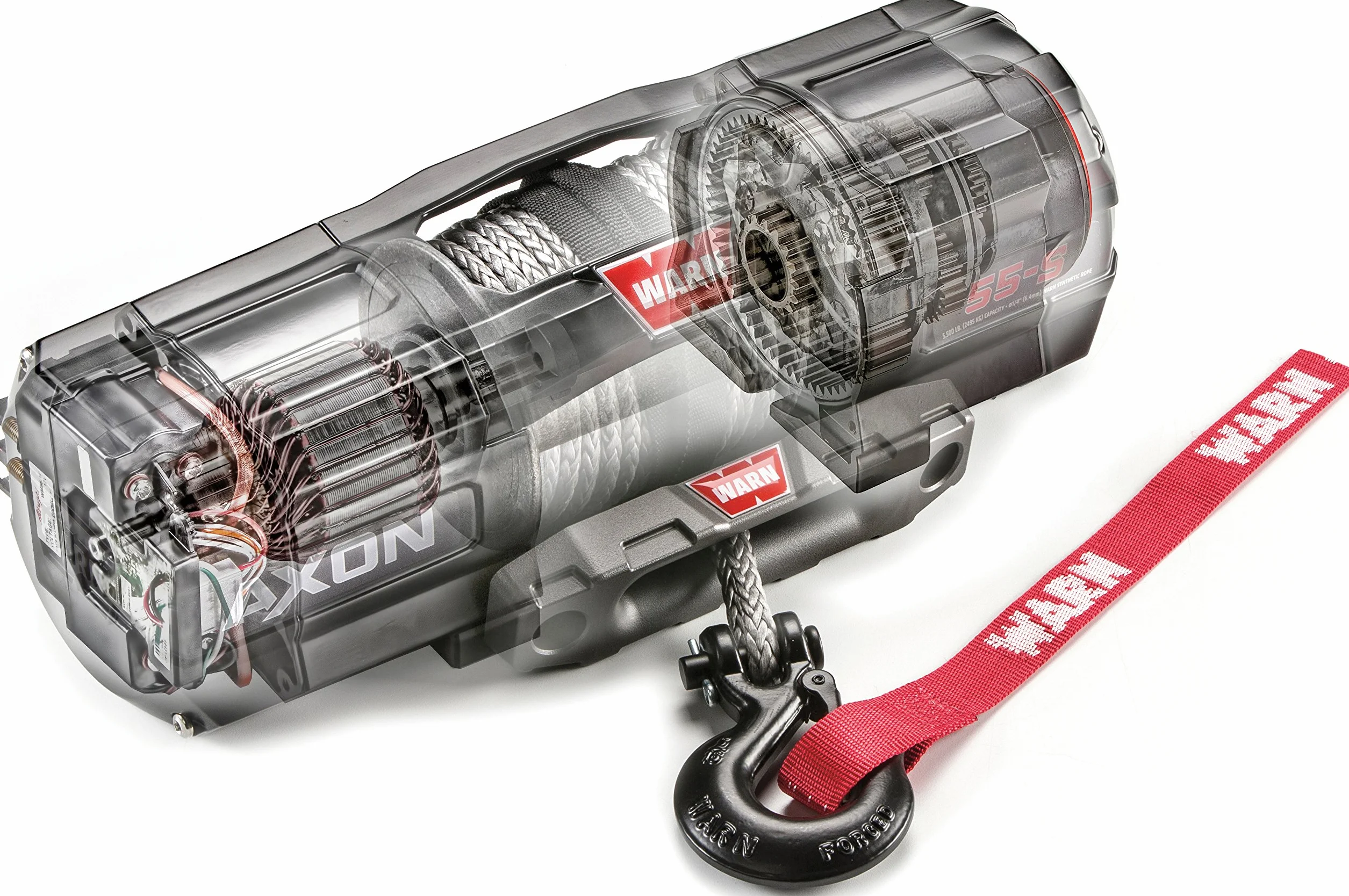WARN, 101130 AXON 35-S Powersports argano con Cavo Sintetico Spydura: Diametro 0,5 cm x 15,24 m di Lunghezza, capacità di trazione 1,75 tonnellate