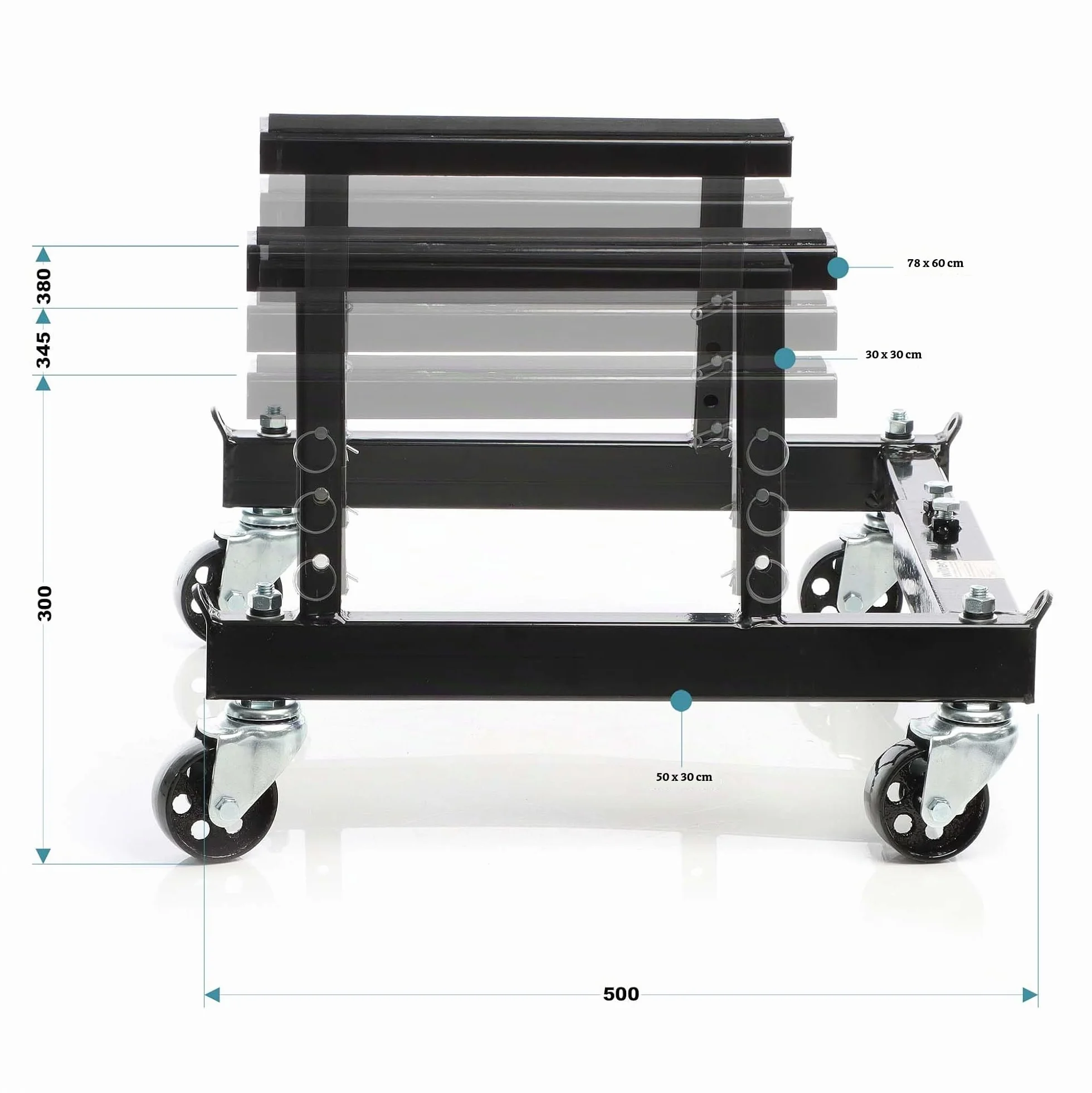 Wiltec Cavalletto alzamoto a rotelle max 680 kg per moto Quad