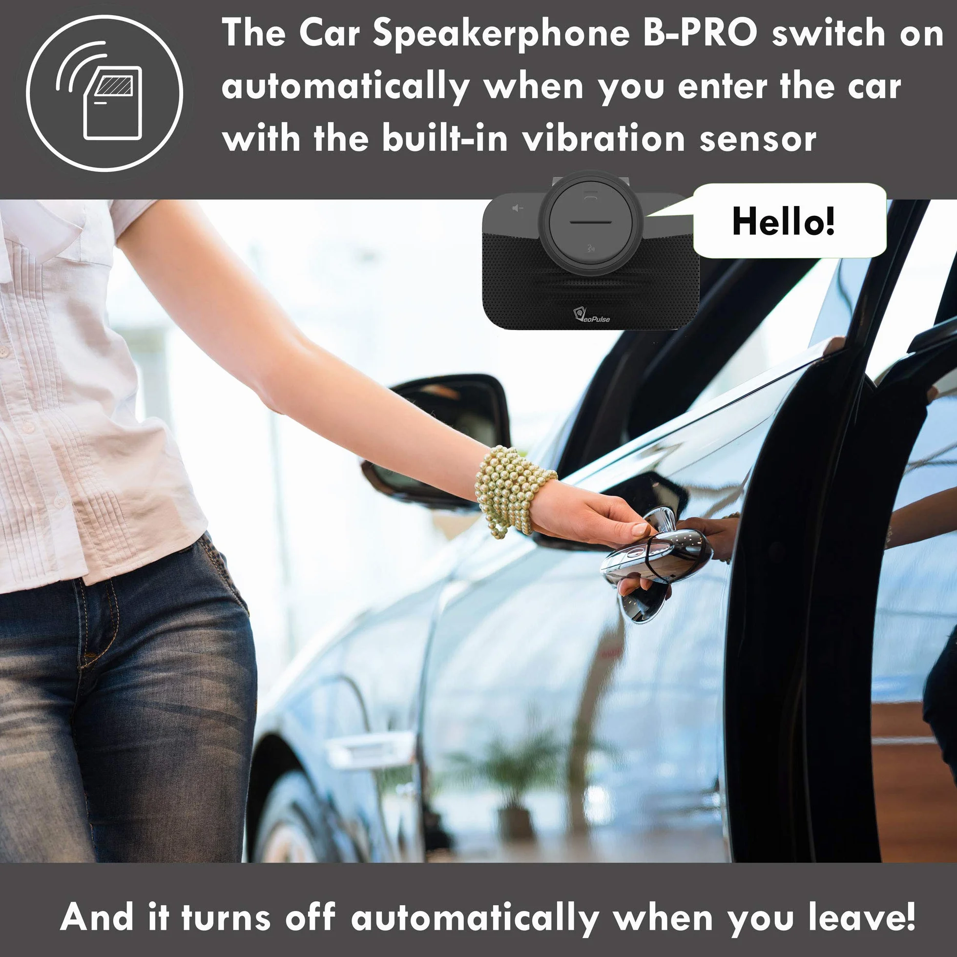 B-PRO 2 Kit Vivavoce per Auto Bluetooth con Accensione e Connessione Automatica per telefonare in Sicurezza e legalità al Volante