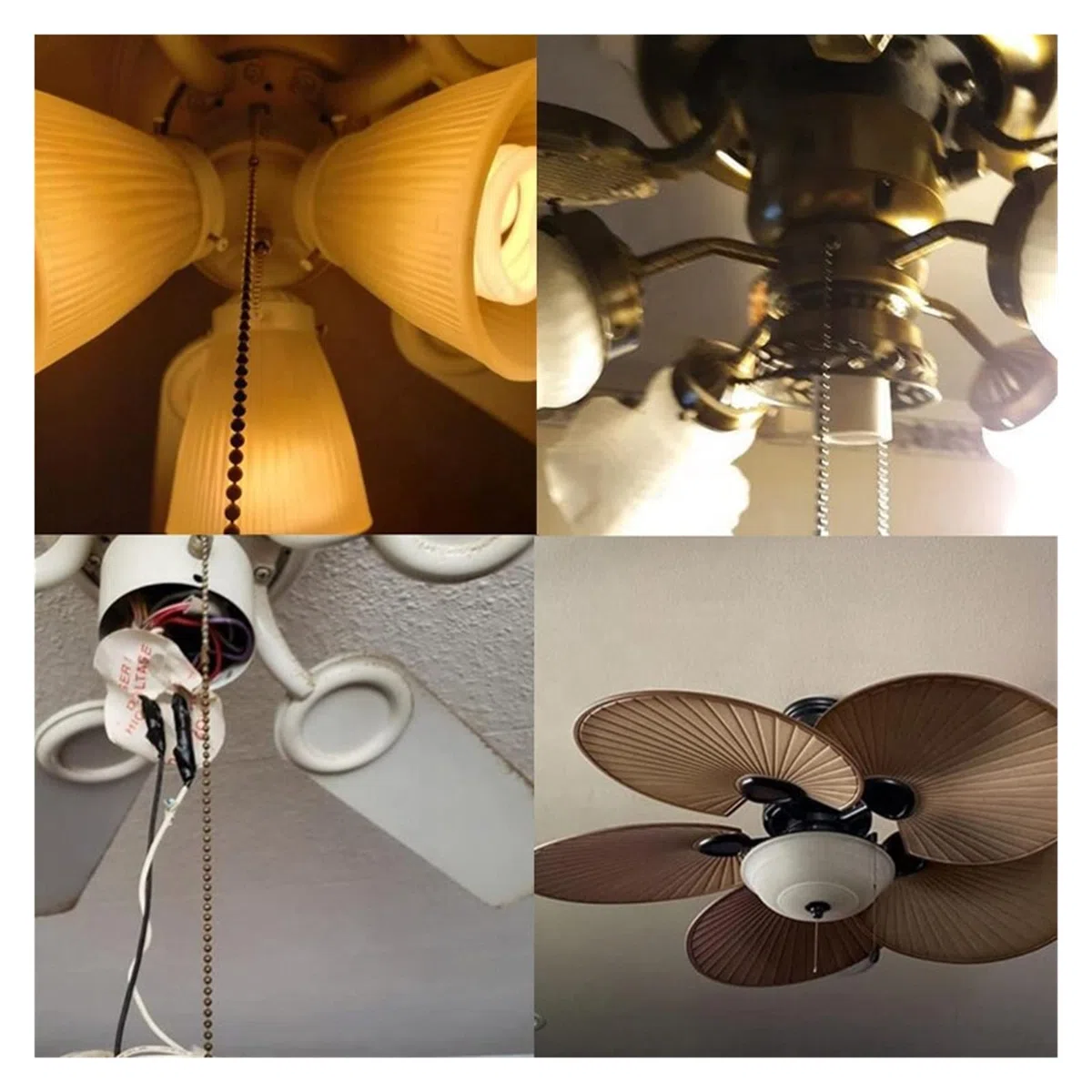 Interruttore a Tirante, Interruttore a soffitto, Interruttore a Catena a 3 Posizioni 4 Fili 3A 250VAC 6A 125VAC Interruttore Luce Ventilatore a soffitto