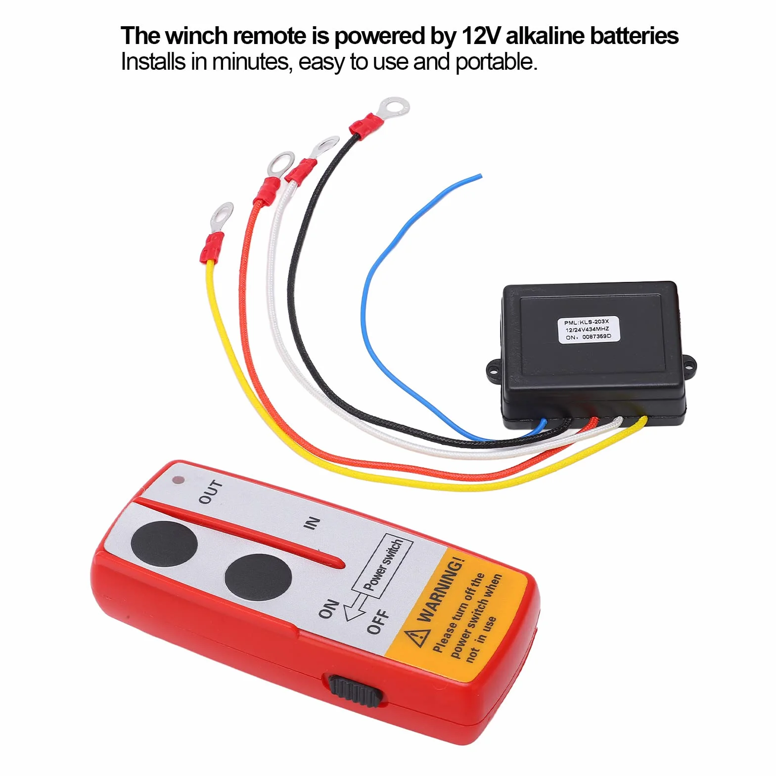 Interruttore Portatile,12v 24v 75 Piedi Distanza Di Controllo Heavy Duty Funzionamento Semplice Verricello Kit Telecomando Wireless Portatile Con Ricevitore Per Camion Jeep Atv Suv Rosso