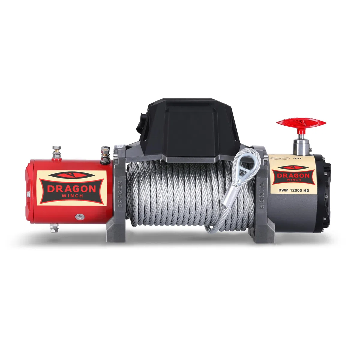 DRAGON WINCH - Verricello Elettrico 24V Maverick 12000 lbs / 5443 kg Cavo in Acciaio 20m Verricello per Auto e Carro Attrezzi incluso telecomando senza fili + argano accessori | Impermeabile IP67