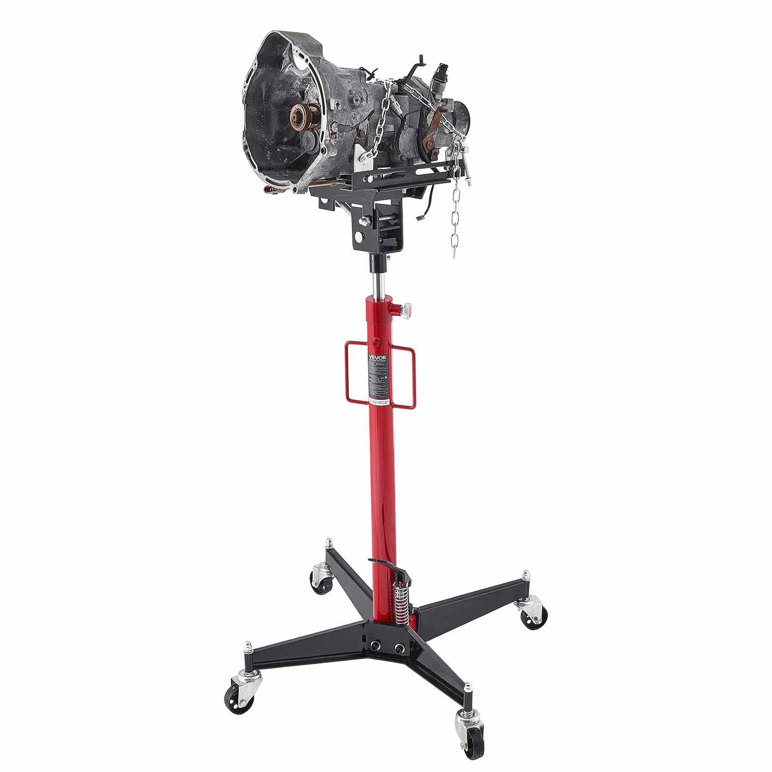 VEVOR Cric Idraulico, capacità di Sollevamento 500 kg, Cric Telescopico con Pedale, Ruota Girevole, Altezza di Sollevamento Elevata 1270 a 2020 mm, Sollevatore Idraulico per Motore per Garage