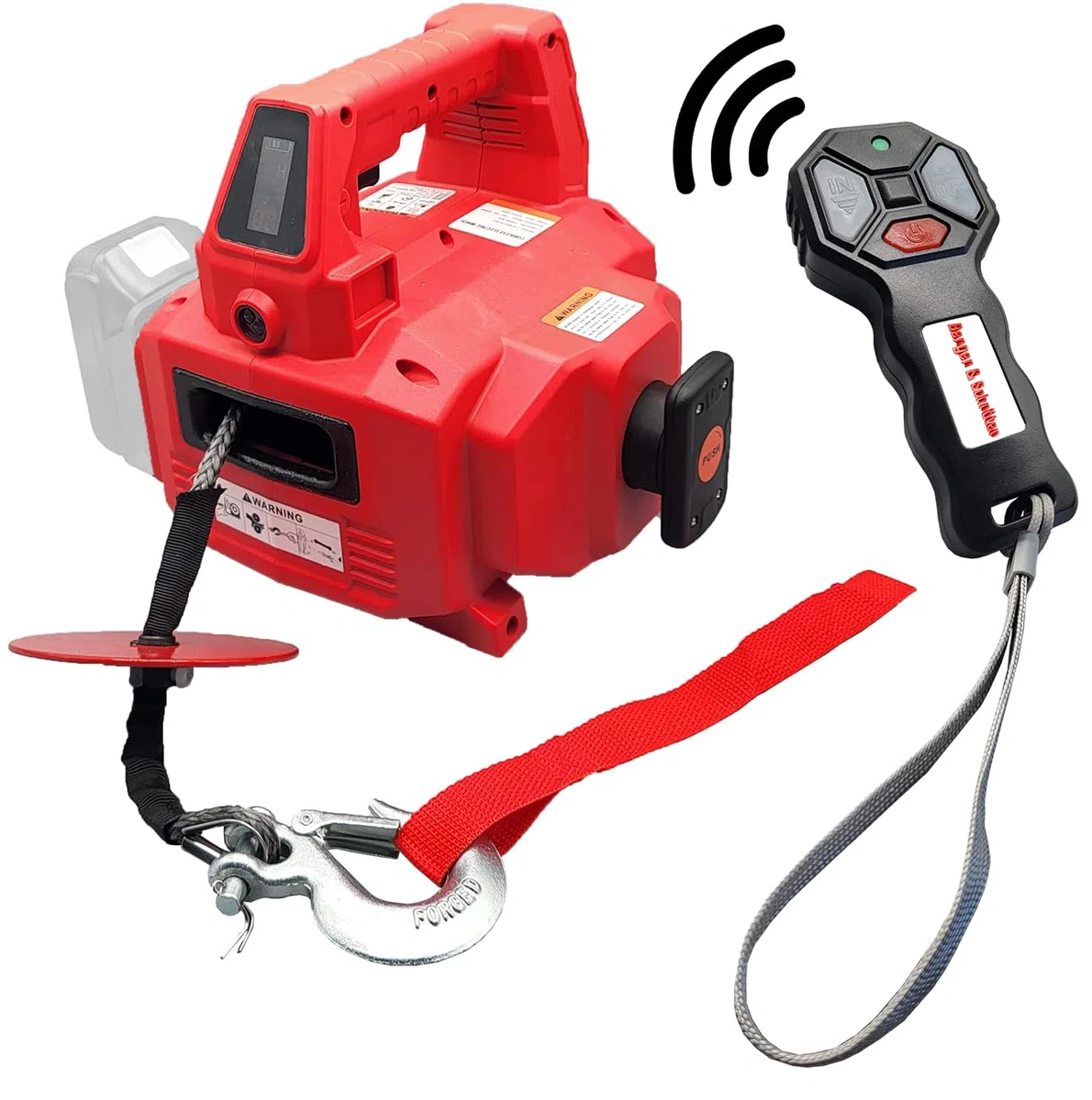 Berger & Schröter - Verricello Elettrico Portatile a Batteria per Batteria da 18 V, 454 kg, 550 W, Cavo da 12 m, Telecomando Senza Fili, verricello Motore, verricello