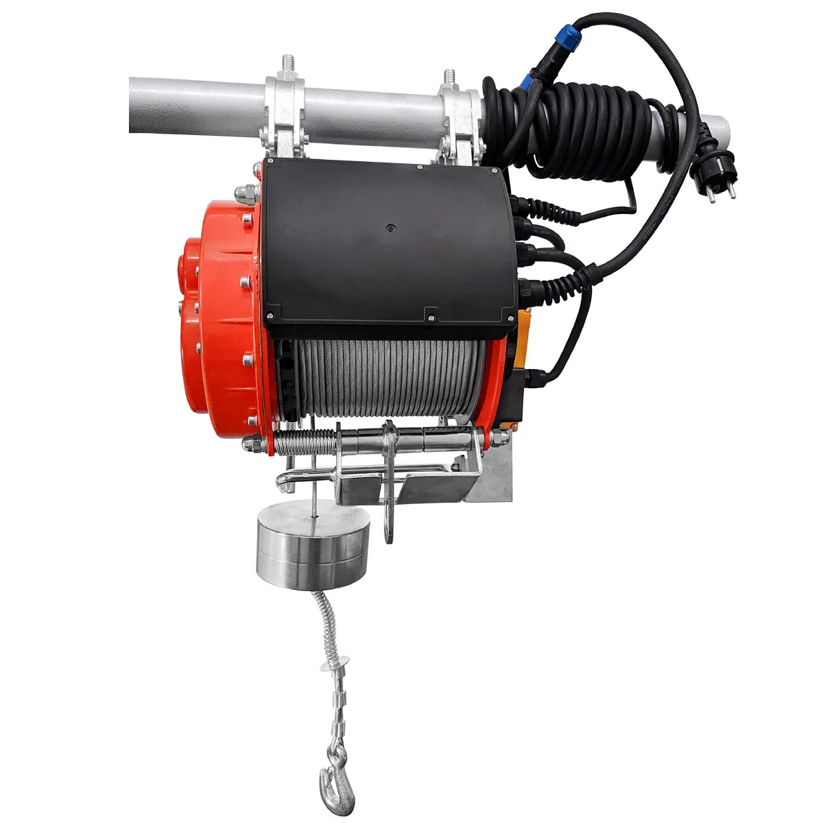 CROSSFER - Verricello elettrico HXS-800YT, portata 800 kg, corda in acciaio extra lunga 32 metri, telecomando con cavo di comando da 5 m, freno automatico e spegnimento finale